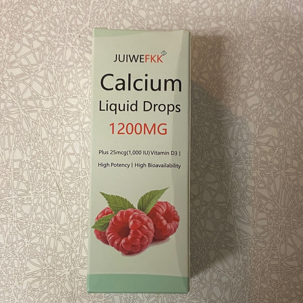 JUIWEFKK Calcium Liquid Drops 1200MG - Raspberry sealed box new